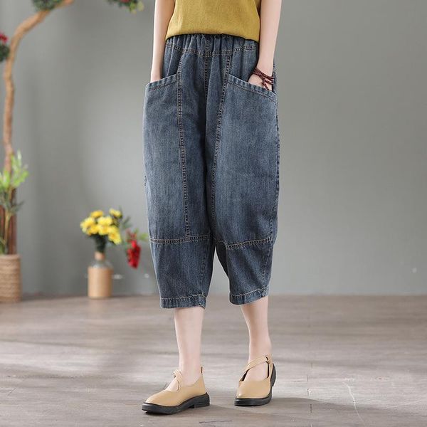 women's jeans women sumemr casual 21 solid color loose washed pockets bleached vintage female calf-length harem pants denim tide, Blue
women's jeans women sumemr casual 21 solid color loose washed pockets bleached vintage female calf-length harem pants denim tide, Blue