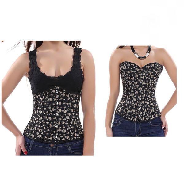 womens brown overbust and underbust corset with skull print pirate costume dancer s-2xl, Black;white
womens brown overbust and underbust corset with skull print pirate costume dancer s-2xl, Black;white