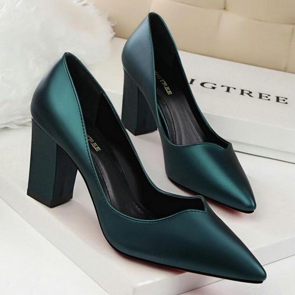 dress shoes show thin square heel women's pu leather concise women pumps fashion high heels pointed toe shallow ol office, Black
dress shoes show thin square heel women's pu leather concise women pumps fashion high heels pointed toe shallow ol office, Black