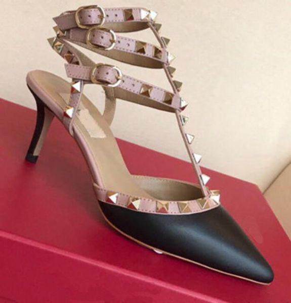 sandals designer 6cm high heels genuine leather women wedding shoes with rivets black/nude classics v brand sandals 35-43
sandals designer 6cm high heels genuine leather women wedding shoes with rivets black/nude classics v brand sandals 35-43