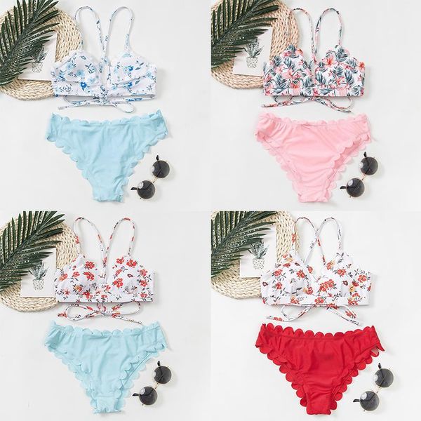 women's swimwear floral print vintage bikini swimsuit push up laced back swim suit female wave bottom mujer beach wear, White;black
women's swimwear floral print vintage bikini swimsuit push up laced back swim suit female wave bottom mujer beach wear, White;black