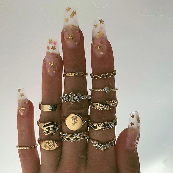 wedding rings bohemia women carved flower sun moon leaf crystal geometric gold ring set glamour jewelry, Slivery;golden
wedding rings bohemia women carved flower sun moon leaf crystal geometric gold ring set glamour jewelry, Slivery;golden