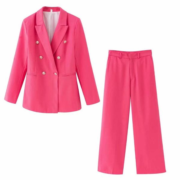 women's jackets temperament mei pink suit female 2021 spring double-breasted + high waist wide leg trousers, Black;brown
women's jackets temperament mei pink suit female 2021 spring double-breasted + high waist wide leg trousers, Black;brown