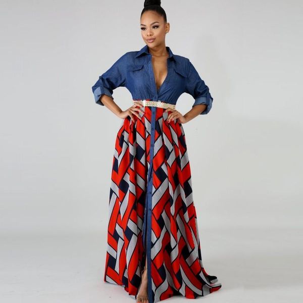 ethnic clothing big swing african maxi dresses for women denim patchwork robes gown fashion elegant design party dress vestidos 2021, Red
ethnic clothing big swing african maxi dresses for women denim patchwork robes gown fashion elegant design party dress vestidos 2021, Red