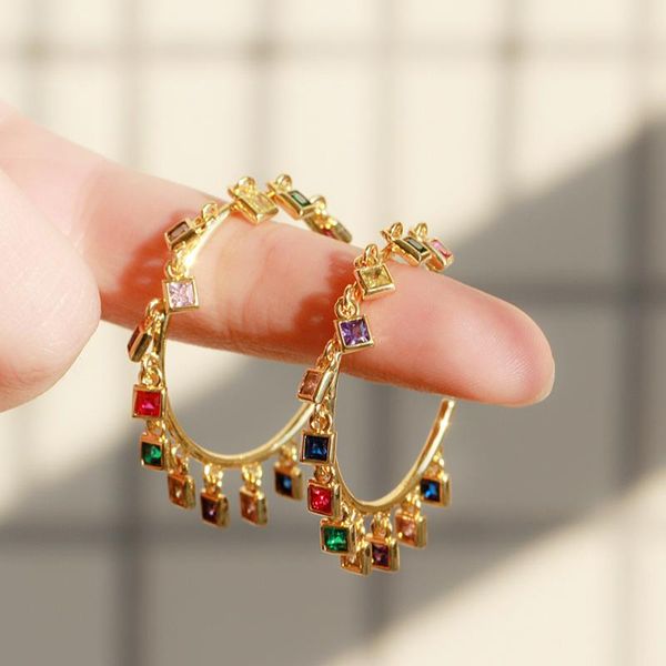hoop & huggie exquisite elegant multicolor square cubic zircon yellow gold color women round big earrings with charms cz829, Golden;silver
hoop & huggie exquisite elegant multicolor square cubic zircon yellow gold color women round big earrings with charms cz829, Golden;silver