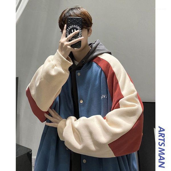 men's jackets jacket men autumn plus velvet thick contrast coats man loose tooling korean couple casual warm size baseball uniforms, Black;brown
men's jackets jacket men autumn plus velvet thick contrast coats man loose tooling korean couple casual warm size baseball uniforms, Black;brown