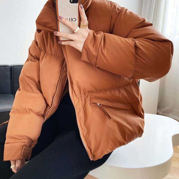 down cotton coat women's short winter long sleeve thickening korean loose puffer jacket female 210607, Black
down cotton coat women's short winter long sleeve thickening korean loose puffer jacket female 210607, Black