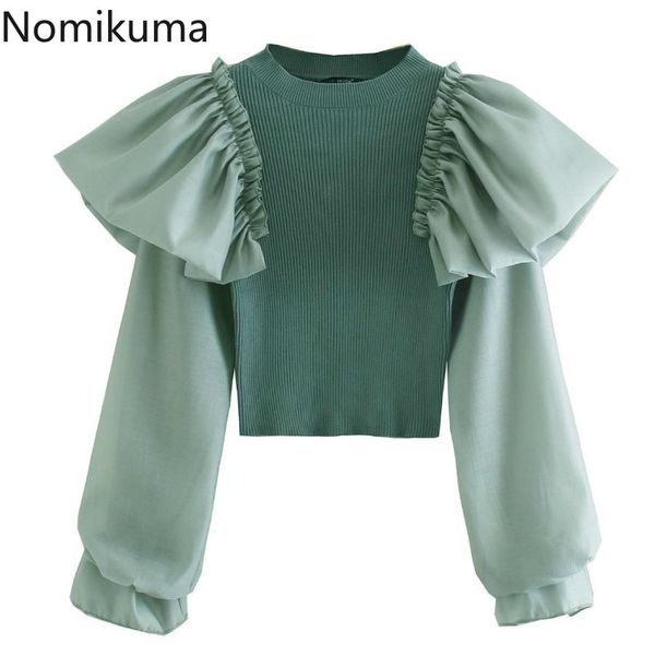 nomikuma knitted patchwork shirts o neck long sleeve slim fit blouse women blusas femme fashion all-match lady 3d381 210514, White
nomikuma knitted patchwork shirts o neck long sleeve slim fit blouse women blusas femme fashion all-match lady 3d381 210514, White