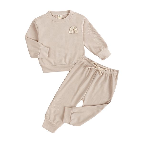 2pcs children's clothing set for girls boys solid long sleeve sweatshirts+pants kids tracksuit, White
2pcs children's clothing set for girls boys solid long sleeve sweatshirts+pants kids tracksuit, White