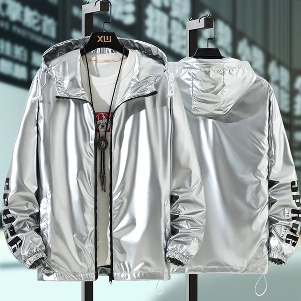 spring and autumn youth fashion trend bright face large et men's ruffian handsome colorful waterproof windbreaker coat, Black;brown 
spring and autumn youth fashion trend bright face large et men's ruffian handsome colorful waterproof windbreaker coat, Black;brown