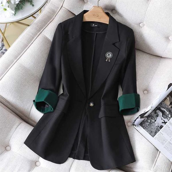 fashion blazer coat female single-button korean long sleeve solid casual elegant professional office ladies 211006, White;black
fashion blazer coat female single-button korean long sleeve solid casual elegant professional office ladies 211006, White;black