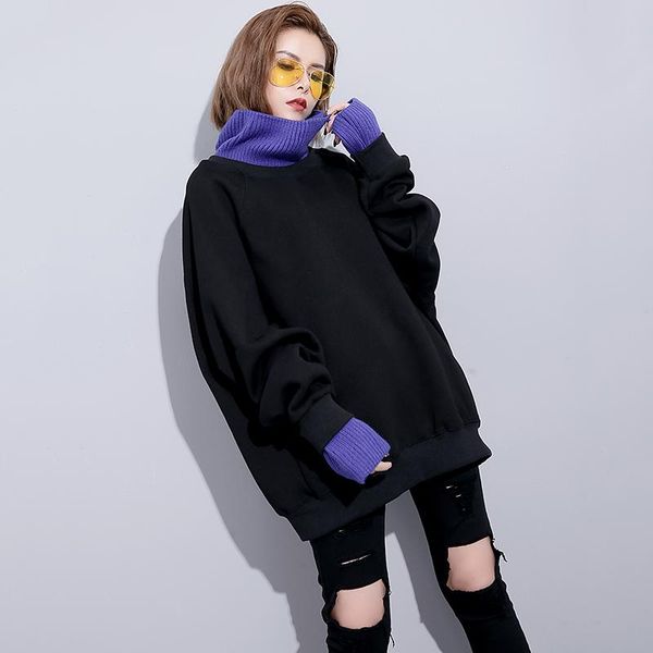women's hoodies & sweatshirts trend-setter 2021 spring and autumn thicker black sweatshirt women knitting turleneck loose casual pullov
women's hoodies & sweatshirts trend-setter 2021 spring and autumn thicker black sweatshirt women knitting turleneck loose casual pullov