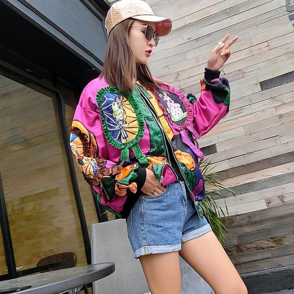 women's jackets graffiti outer wear jacket female abstract pattern design stitching coat patchwork harajuku women overcoat embroidery w, Black;brown
women's jackets graffiti outer wear jacket female abstract pattern design stitching coat patchwork harajuku women overcoat embroidery w, Black;brown