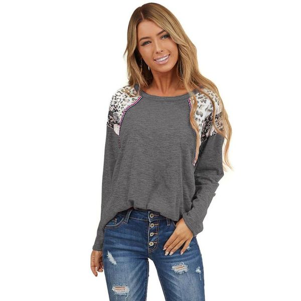 women's t-shirt european american selling autumn snakeskin leopard stitching loose long-sleeved t-shirts, White
women's t-shirt european american selling autumn snakeskin leopard stitching loose long-sleeved t-shirts, White
