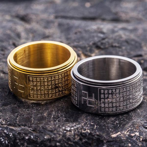 cluster rings classic stainless steel buddhism scripture fashion gold/silver for men women jewelry, Golden;silver
cluster rings classic stainless steel buddhism scripture fashion gold/silver for men women jewelry, Golden;silver
