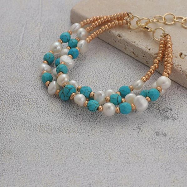 beaded, strands one semi-precious stone fresh water pearl and glass beads bracelet (be1147), Black
beaded, strands one semi-precious stone fresh water pearl and glass beads bracelet (be1147), Black