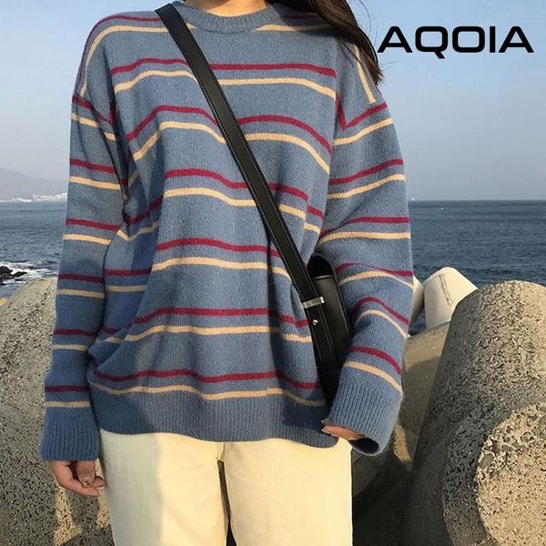 women's sweaters autumn winter casual striped women knitted 2021 fashion o neck long sleeve loose female sweater plus size pullovers, White;black
women's sweaters autumn winter casual striped women knitted 2021 fashion o neck long sleeve loose female sweater plus size pullovers, White;black