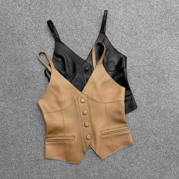 women's vests spring autumn fashion women lamb real leather with cleavage v c631, Black;white
women's vests spring autumn fashion women lamb real leather with cleavage v c631, Black;white