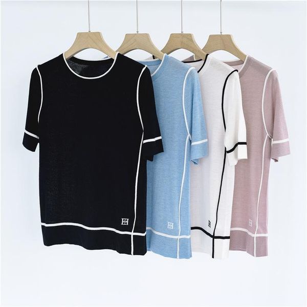 women's sweaters summer black is thin and short-length contrast half-sleeved bottoming sweater, White;black
women's sweaters summer black is thin and short-length contrast half-sleeved bottoming sweater, White;black