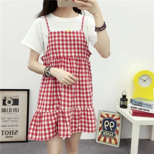 casual dresses women clothing plaid sleeveless all-match elegant lovely korean style loose sweet daily student chic camisole dress, Black;gray
casual dresses women clothing plaid sleeveless all-match elegant lovely korean style loose sweet daily student chic camisole dress, Black;gray