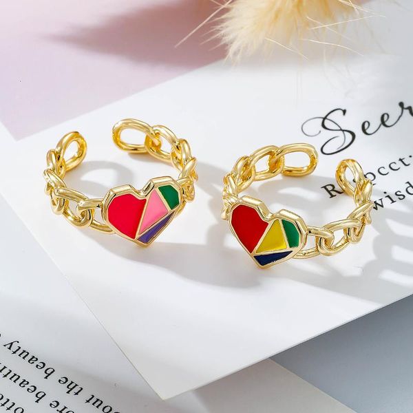 cluster rings elegant gold plated copper dripping oil heart for women classic candy color ins waterproof jewelry, Golden;silver
cluster rings elegant gold plated copper dripping oil heart for women classic candy color ins waterproof jewelry, Golden;silver