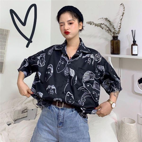 nicemix women half-sleeved blouse female shirt casual turn-down collar ol style loose blouses vintage printed women's & shirts, White 
nicemix women half-sleeved blouse female shirt casual turn-down collar ol style loose blouses vintage printed women's & shirts, White