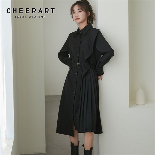 ruffle long sleeve pleated shirt dress women black button up ladies collar with belt desinger fashion clothing 210427, Black;gray
ruffle long sleeve pleated shirt dress women black button up ladies collar with belt desinger fashion clothing 210427, Black;gray