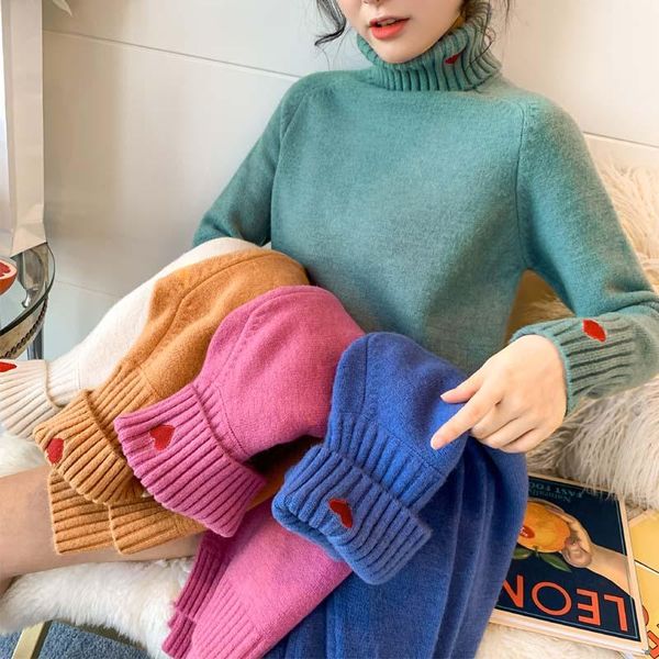 women's sweaters thickened and loose love in autumn winter 2021 with pullover foreign air solid color bottoming blouse women, White;black
women's sweaters thickened and loose love in autumn winter 2021 with pullover foreign air solid color bottoming blouse women, White;black