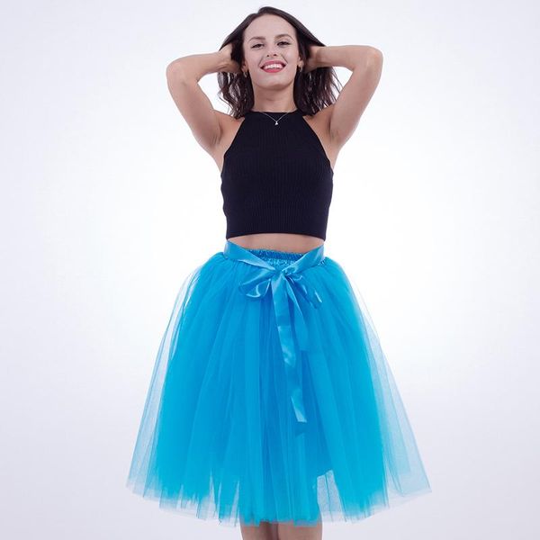skirts 7 layers 65cm knee length tulle skirt tutu women high waist pleated cosplay petticoat elastic belt faldas saias jupe, Black
skirts 7 layers 65cm knee length tulle skirt tutu women high waist pleated cosplay petticoat elastic belt faldas saias jupe, Black