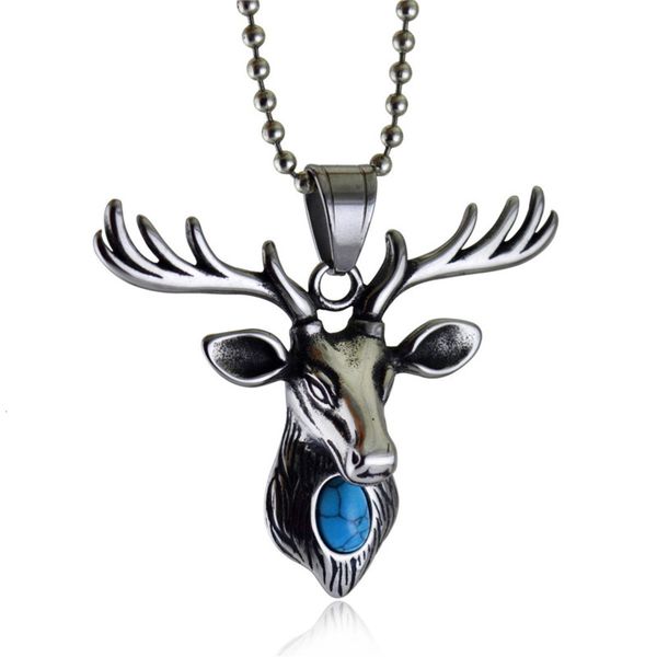 turquoise elk head pendant necklace fashion personality jewelry accessories stn919, Black
turquoise elk head pendant necklace fashion personality jewelry accessories stn919, Black