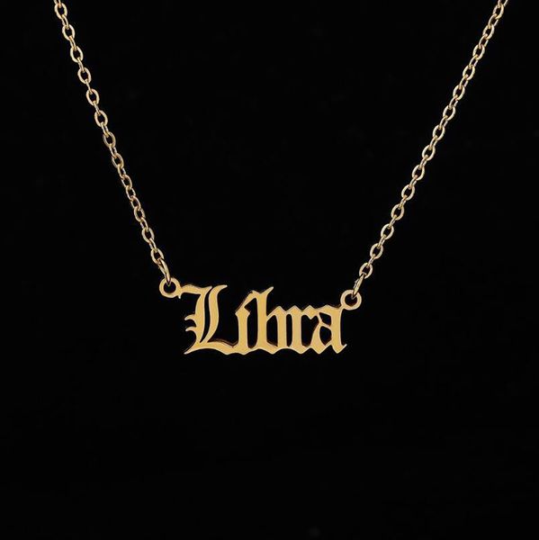 wholesale personalized letter zodiac necklace constellation necklaces custom stainless steel old english necklace birthday jewelry gifts, Silver
wholesale personalized letter zodiac necklace constellation necklaces custom stainless steel old english necklace birthday jewelry gifts, Silver