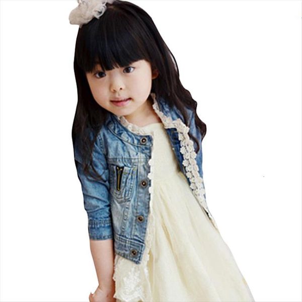 girls jean jackets kids lace coat long sleeve button denim for 2 7y, Blue;gray
girls jean jackets kids lace coat long sleeve button denim for 2 7y, Blue;gray