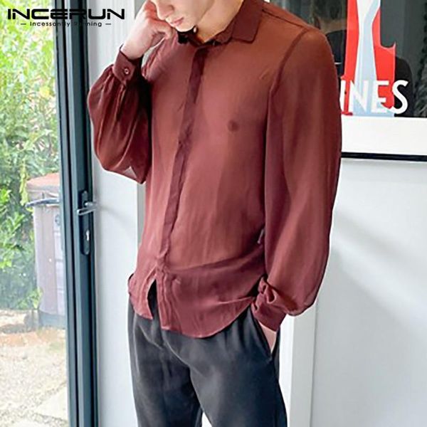 men transparent shirts long sleeve lapel mesh loose blouse fashion man solid color buttons thin streetwear 5xl 7 men's casual, White;black
men transparent shirts long sleeve lapel mesh loose blouse fashion man solid color buttons thin streetwear 5xl 7 men's casual, White;black