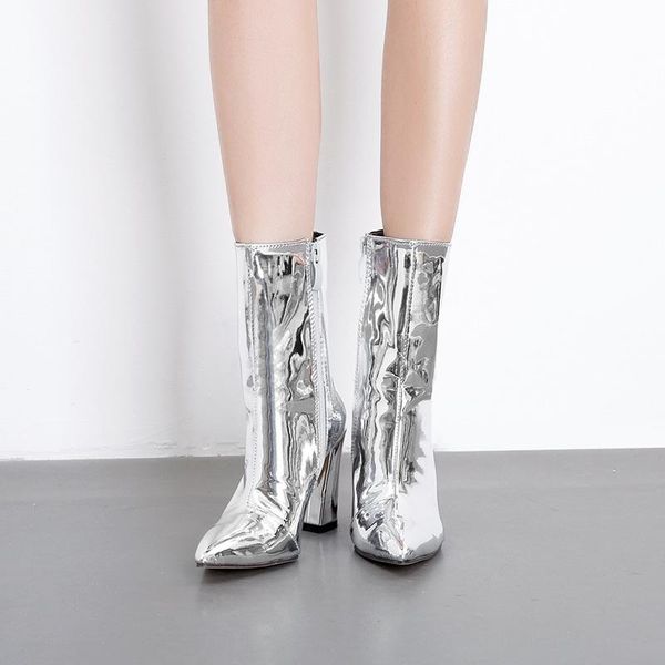 boots patent leather pointed thick heel in autumn and winter of 2021 zipper high women's, Black
boots patent leather pointed thick heel in autumn and winter of 2021 zipper high women's, Black