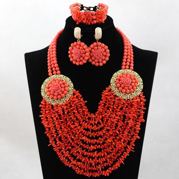 earrings & necklace fashion wedding coral beads jewelry set african nigerian bridal bib for women party cnr536, Silver
earrings & necklace fashion wedding coral beads jewelry set african nigerian bridal bib for women party cnr536, Silver
