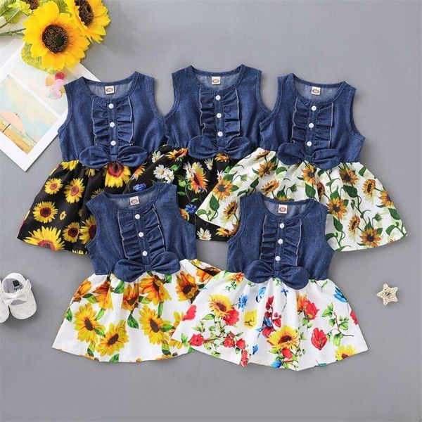 girl dress kids baby floral denim party tutu sunflower print summer casual sundress clothes 1-4y girl's dresses, Red;yellow
girl dress kids baby floral denim party tutu sunflower print summer casual sundress clothes 1-4y girl's dresses, Red;yellow