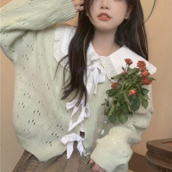 women's knits & tees knitted korean style green sweater women japanese elegant cashmere ladies long slevee sweet cardigan autumn winter, White
women's knits & tees knitted korean style green sweater women japanese elegant cashmere ladies long slevee sweet cardigan autumn winter, White