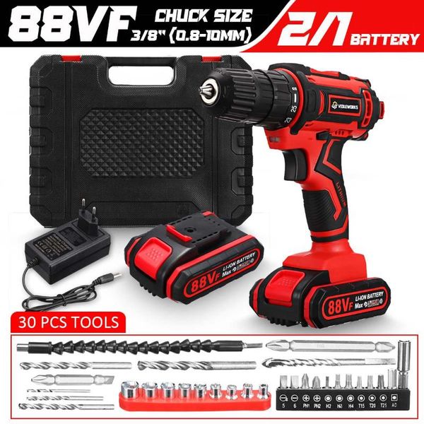 professiona electric drills 88vf 2 speed 3 in 1 cordless drill screwdriver 25+1 turque wireless power driver tools set with 2x6000mah batter
professiona electric drills 88vf 2 speed 3 in 1 cordless drill screwdriver 25+1 turque wireless power driver tools set with 2x6000mah batter