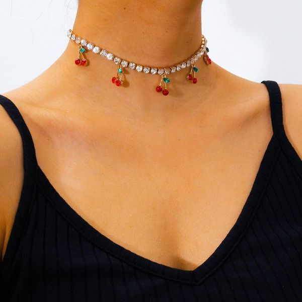 chains cute crystal cherry pendant necklaces for women girls fashion fruit charms rhinestone choker jewelry party gifts, Silver
chains cute crystal cherry pendant necklaces for women girls fashion fruit charms rhinestone choker jewelry party gifts, Silver