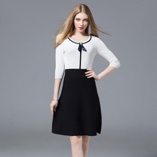 casual dresses est women spring autumn knitted slim v-neck long sleeve dress black white, Black;gray
casual dresses est women spring autumn knitted slim v-neck long sleeve dress black white, Black;gray
