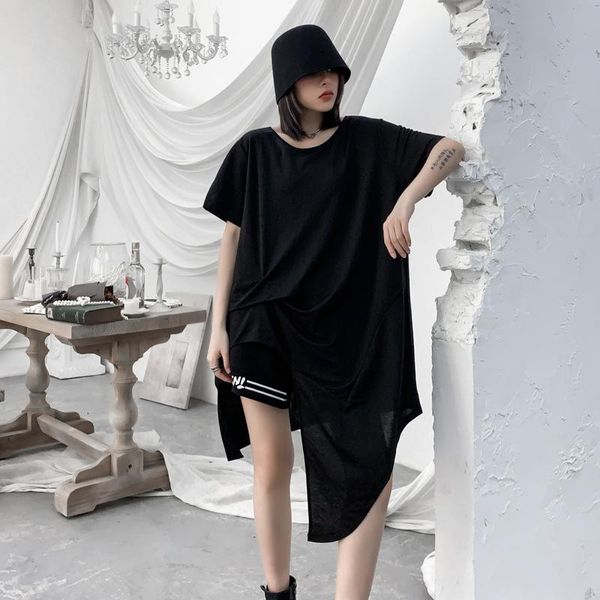 women's t-shirt 2021 summer irregular short sleeve long t shirt womens harajuku punk tee goth fashion, White
women's t-shirt 2021 summer irregular short sleeve long t shirt womens harajuku punk tee goth fashion, White