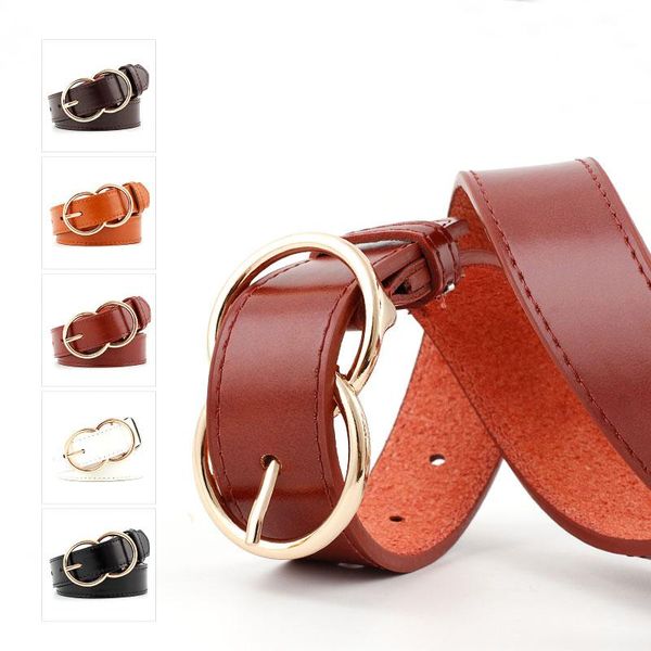 female circle buckles belt side gold buckle jeans belts women girls double ring leather waist, Black;brown
female circle buckles belt side gold buckle jeans belts women girls double ring leather waist, Black;brown
