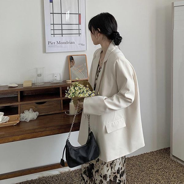 women's suits & blazers small suit jacket women 2021 spring and autumn korean style loose design, White;black
women's suits & blazers small suit jacket women 2021 spring and autumn korean style loose design, White;black