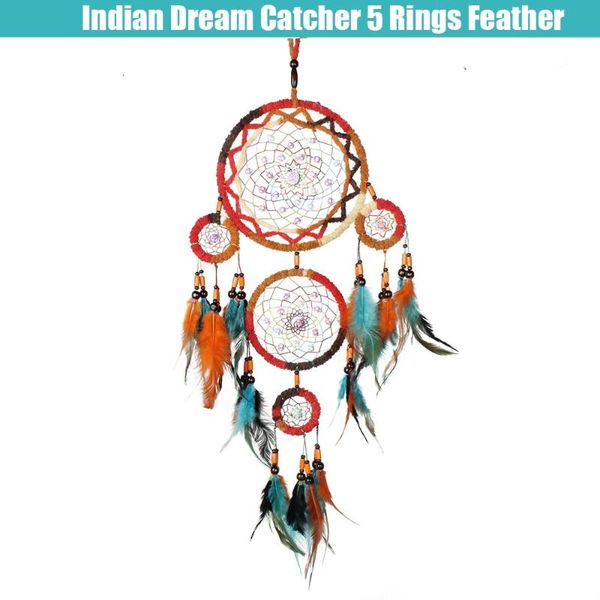 decorative objects & figurines dream catcher 5 rings feather tassel wall hanging decor handmade birthday gift souvenir dreamcatcher f
decorative objects & figurines dream catcher 5 rings feather tassel wall hanging decor handmade birthday gift souvenir dreamcatcher f