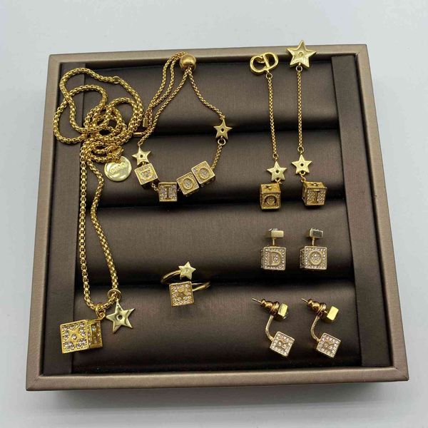 chains 14k gold necklace for women / di family letter diamond dice star earrings women's sugar cube series personality trend sweater ch, Silver
chains 14k gold necklace for women / di family letter diamond dice star earrings women's sugar cube series personality trend sweater ch, Silver