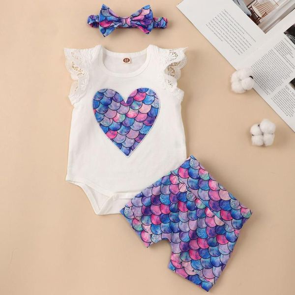 clothing sets born infant baby girl clothes ruffle heart scale print romper shorts outfits set children's, White
clothing sets born infant baby girl clothes ruffle heart scale print romper shorts outfits set children's, White