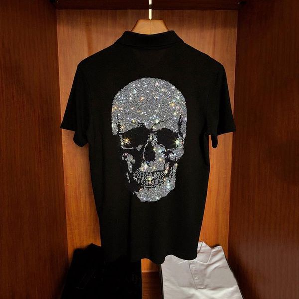 summer unique shirt high men polos end loose short sleeve super shiny drilling skull design handsome style, White;black
summer unique shirt high men polos end loose short sleeve super shiny drilling skull design handsome style, White;black