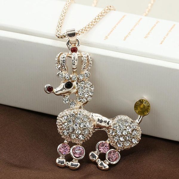 selling exquisite beautiful crystal dog pendant necklace lovely long chain necklaces & pendants for women jewelry gift, Silver
selling exquisite beautiful crystal dog pendant necklace lovely long chain necklaces & pendants for women jewelry gift, Silver