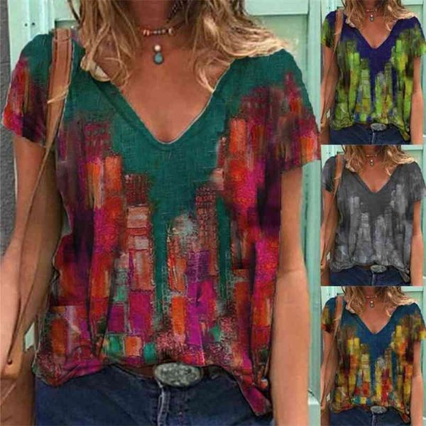 women's 3d digital positioning printing v neck summer casual loose short sleeved t shirt plus size clothing 210708, White
women's 3d digital positioning printing v neck summer casual loose short sleeved t shirt plus size clothing 210708, White