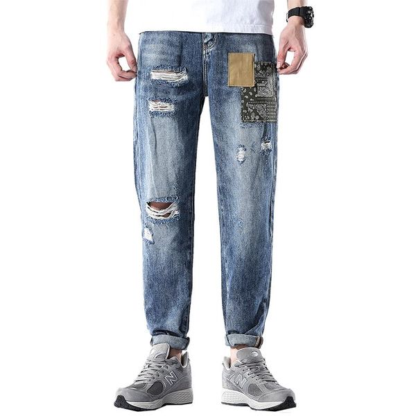 men's jeans hip hop men spring summer motocycle pants ripped loose fit straight streetwear mens trousers patchwork hollow out, Blue
men's jeans hip hop men spring summer motocycle pants ripped loose fit straight streetwear mens trousers patchwork hollow out, Blue